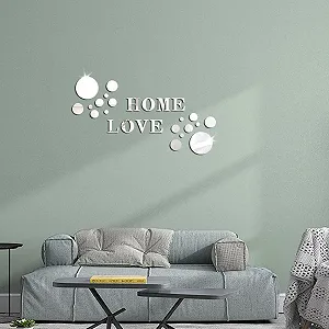 Наклейка на стіну Home Love Акрилове дзеркало Кругла Самоклейна Сріблястий - Фото 1