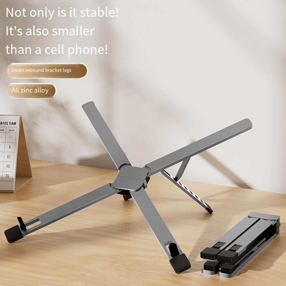 Підставка для ноутбука Складна Охолодження ноутбука Док Портативна Комп'ютерна підкладка Темно-сірий, фото №7