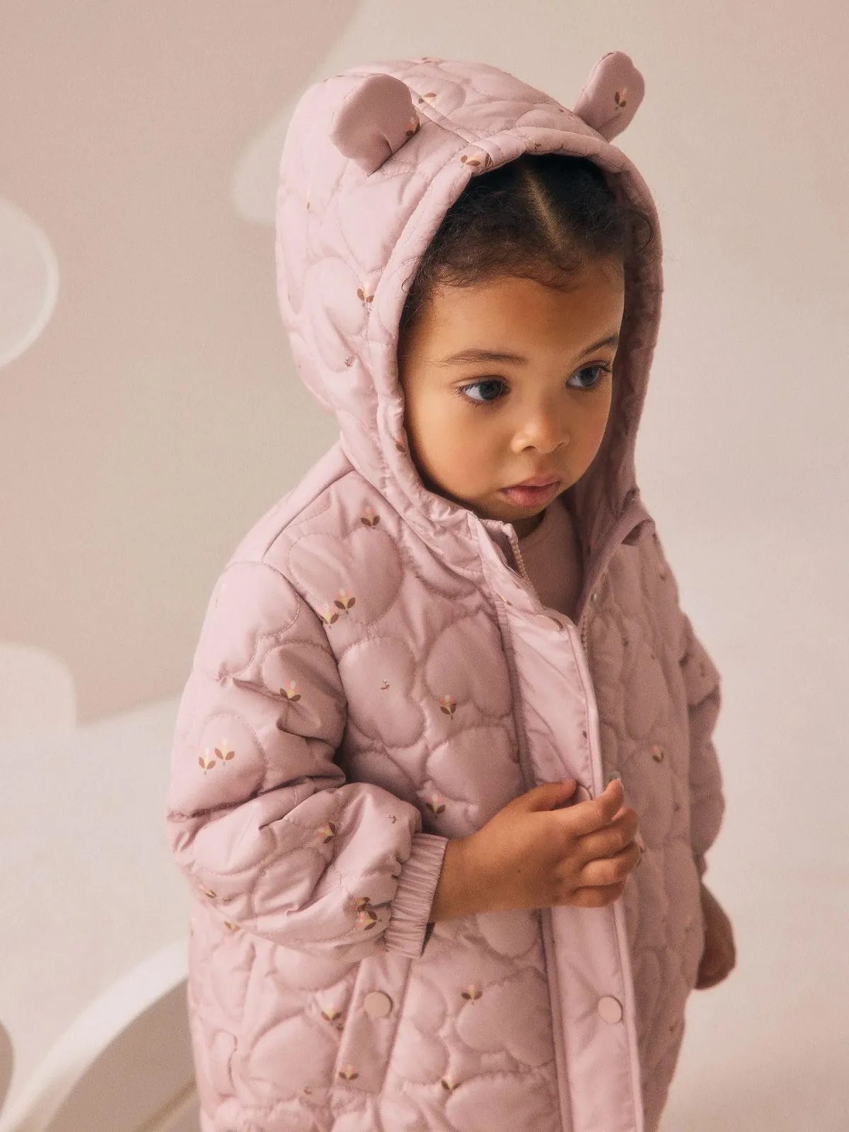 Водостойкое стеганое пальто с сердечками для девочек NEXT, фото №6