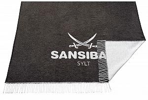 Плед Sansibar Jacquard Scotch з бахромою 150 x 200 см Сіро-білий synthetic.ua - Фото 1