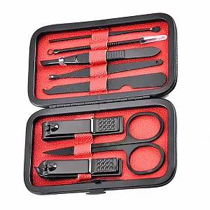 Набір для манікюру та педикюру OATIPHO Professionelles 8 шт., ергономічний дизайн, чорний - Фото 1