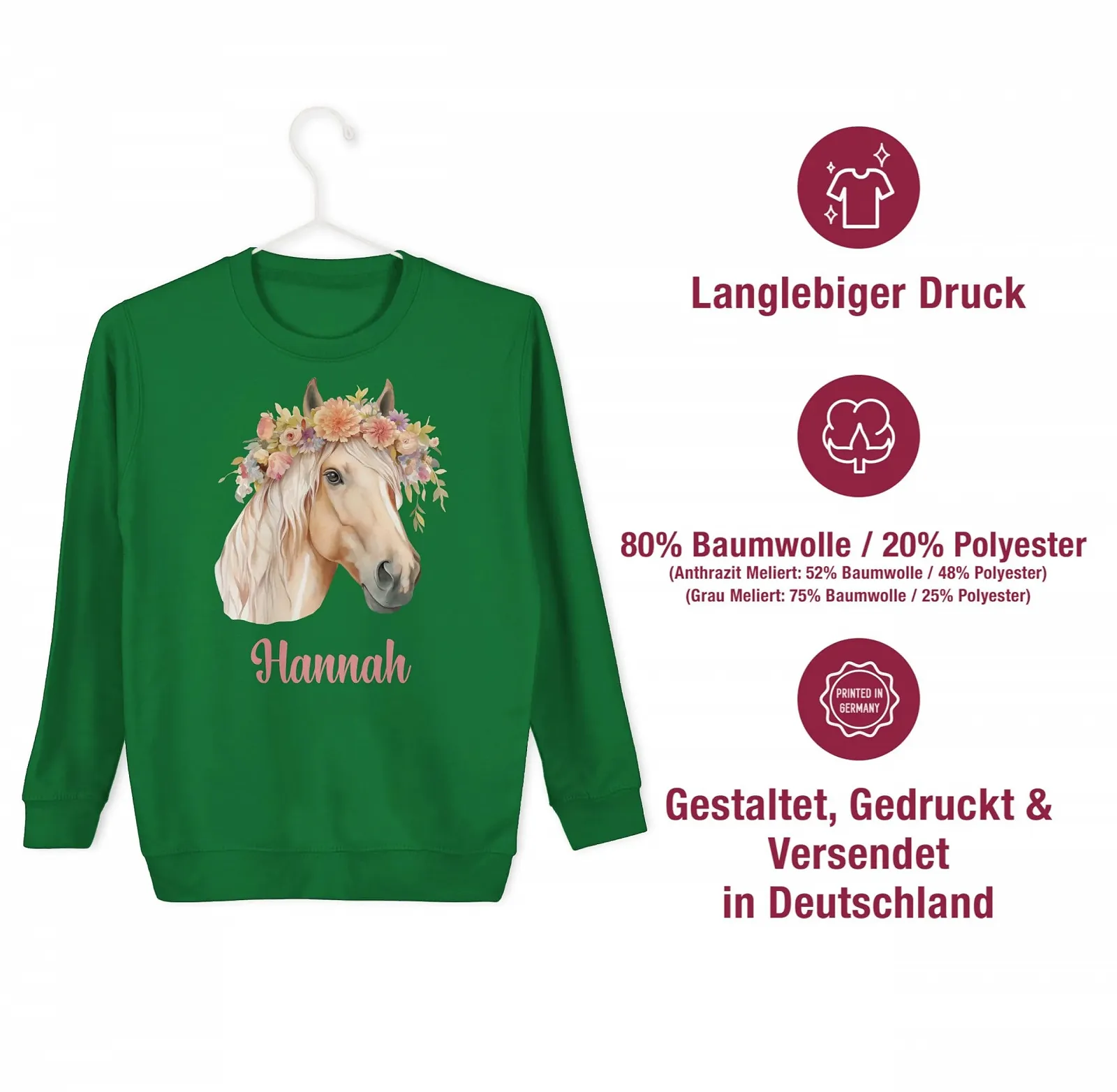 Свитшот Shirtracer Детский свитшот для мальчиков Рисунок лошади акварелью, фото №4 Свитшот Shirtracer Детский свитшот для мальчиков Рисунок лошади акварелью, фото №4