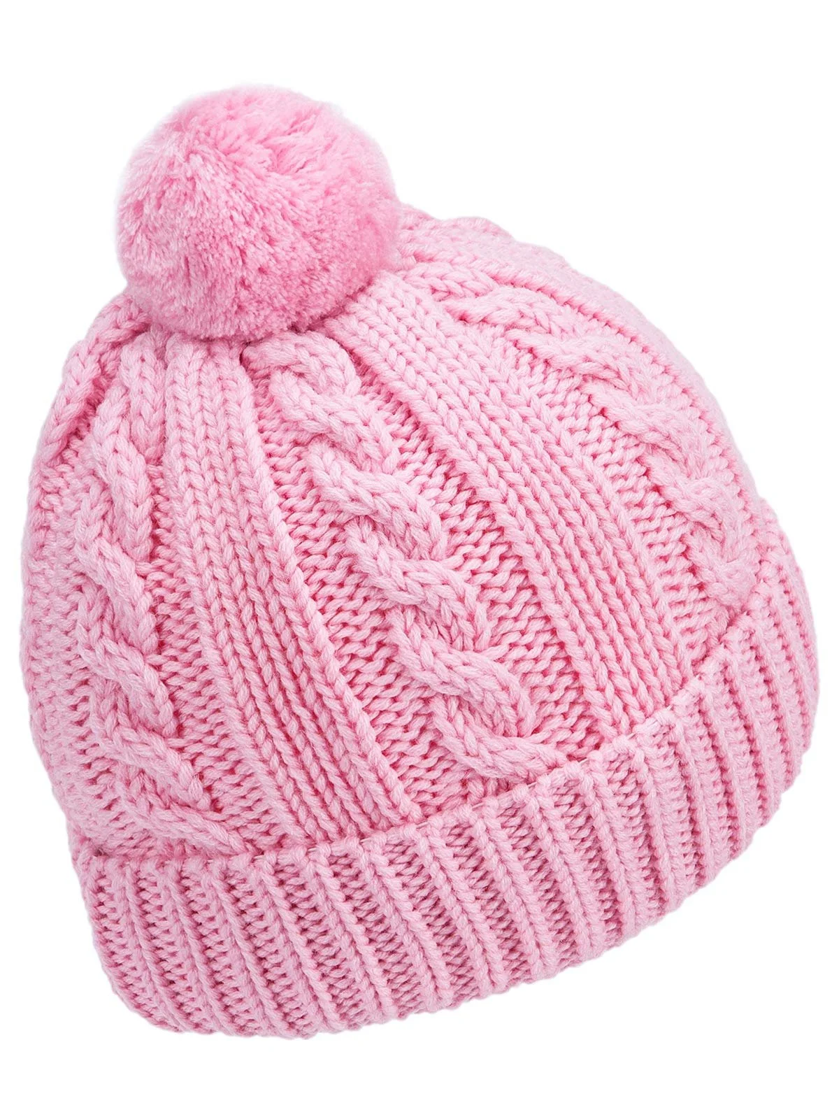 Зимняя шапка Marhatter для девочек с помпоном, шерстяная, на флисовой подкладке, фото №2