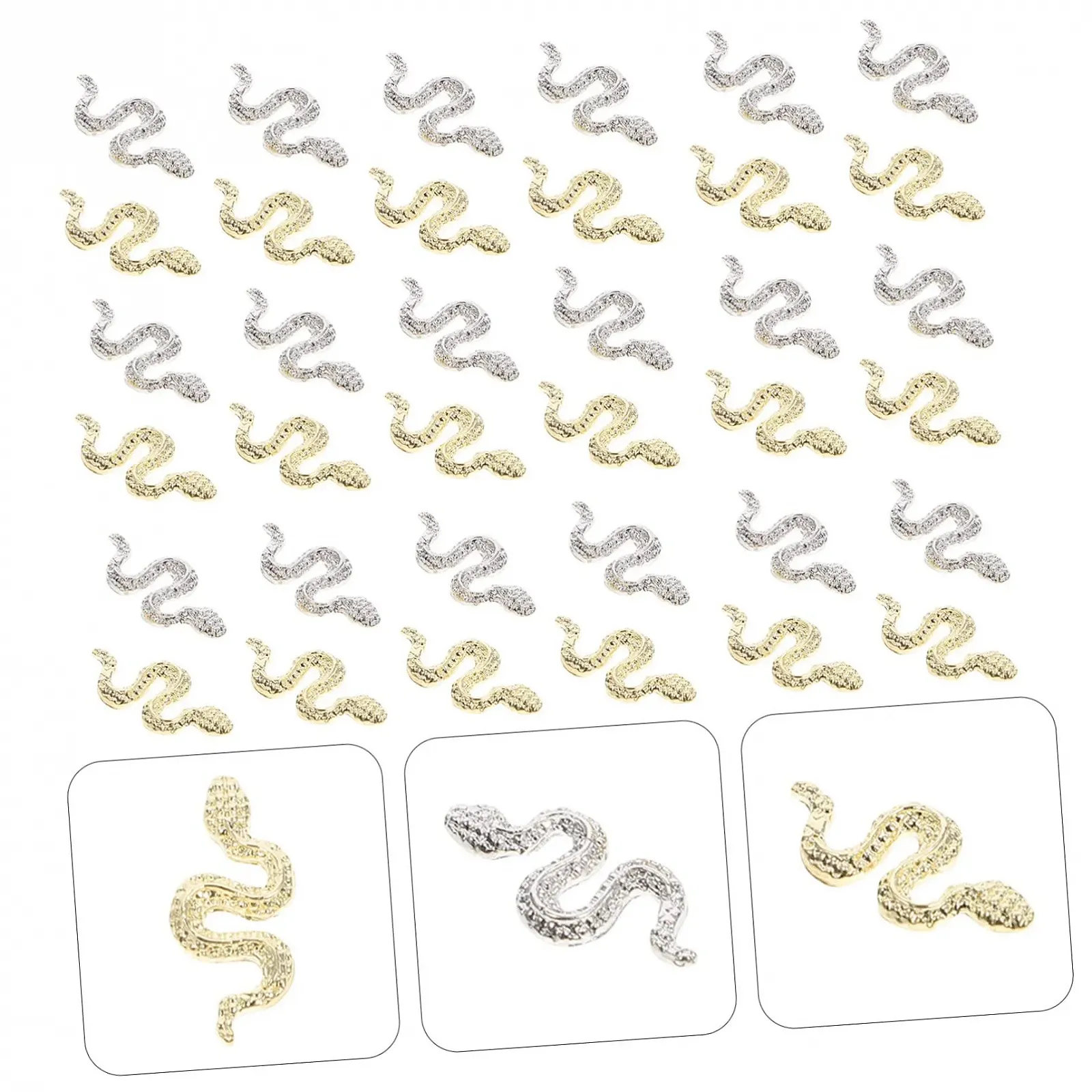 Подвески для ногтей Healvian Змеи 40 шт. Цинковый сплав для акриловых ногтей и аксессуары для самодельного дизайна ногтей для женщин, фото №3