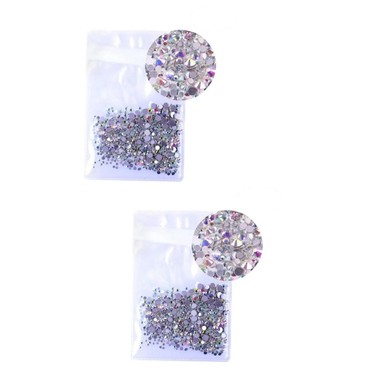 Стразы для ногтей Housoutil 2880шт кристаллы AB круглые плоские декорации для ногтей, фото №1
