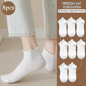 Носки с рюшами, 8 пар, белые носки принцессы для женщин и девочек, белый, 38 synthetic.ua - Фото 1