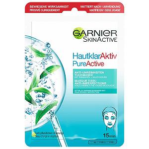 Тканевая маска Garnier Skin Clear Active с маслом чайного дерева и салициловой кислотой, 23 г - Фото 1