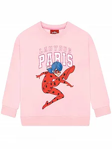 Свитшот Miraculous Ladybug Розовый Детский Хлопковый Джемпер с Блестками - Фото 1