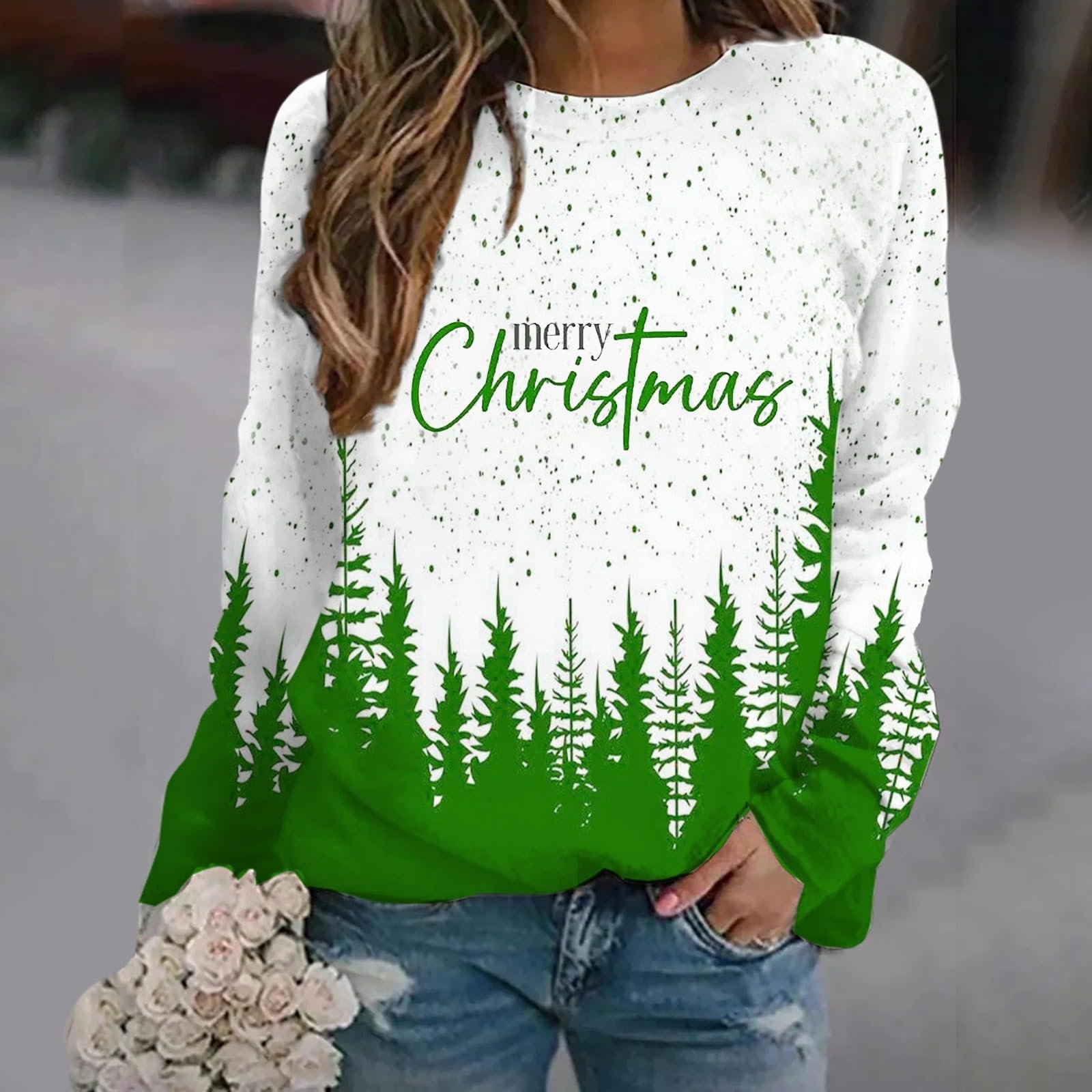 Різдвяний светр Жіночий З довгими рукавами З принтом Сніговик Багатобарвний, фото №2 Різдвяний светр Жіночий З довгими рукавами З принтом Сніговик Багатобарвний, фото №2