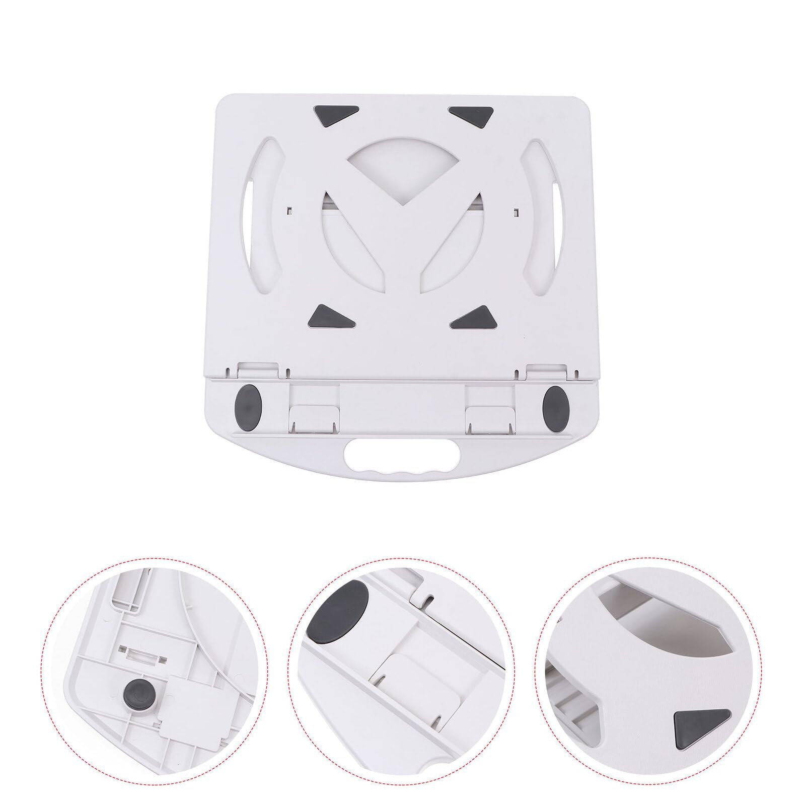 Эргономичная Подставка для Ноутбука с Вращающимся Приподнятым Основанием для Охлаждения, Белая Регулируемая Подставка с Держателем для Телефона, фото №5 Эргономичная Подставка для Ноутбука с Вращающимся Приподнятым Основанием для Охлаждения, Белая Регулируемая Подставка с Держателем для Телефона, фото №5