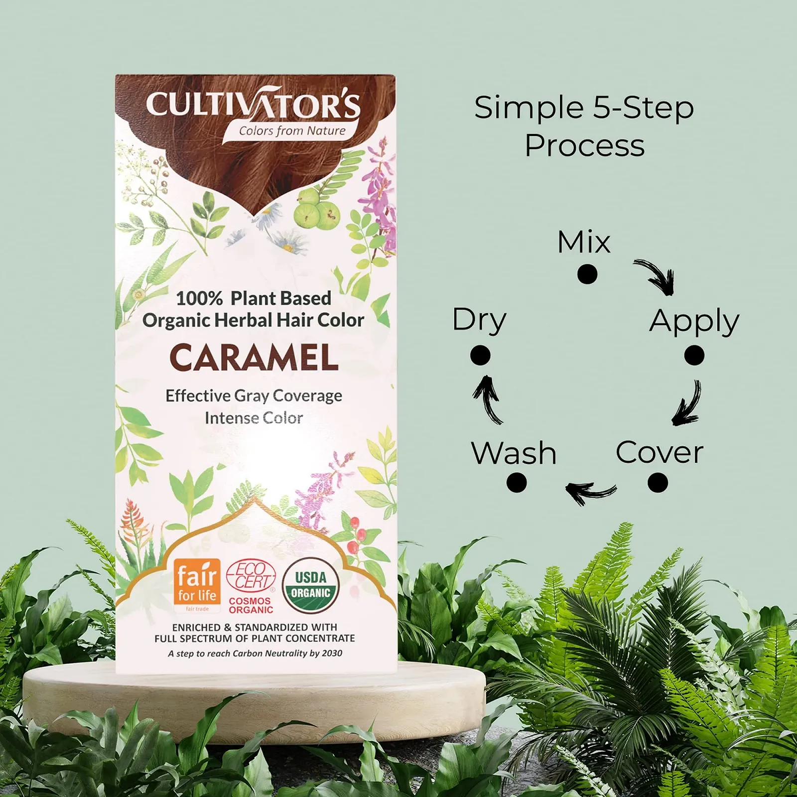 Органічна трав'яна фарба для волосся Cultivator's Карамель 100 г, фото №8