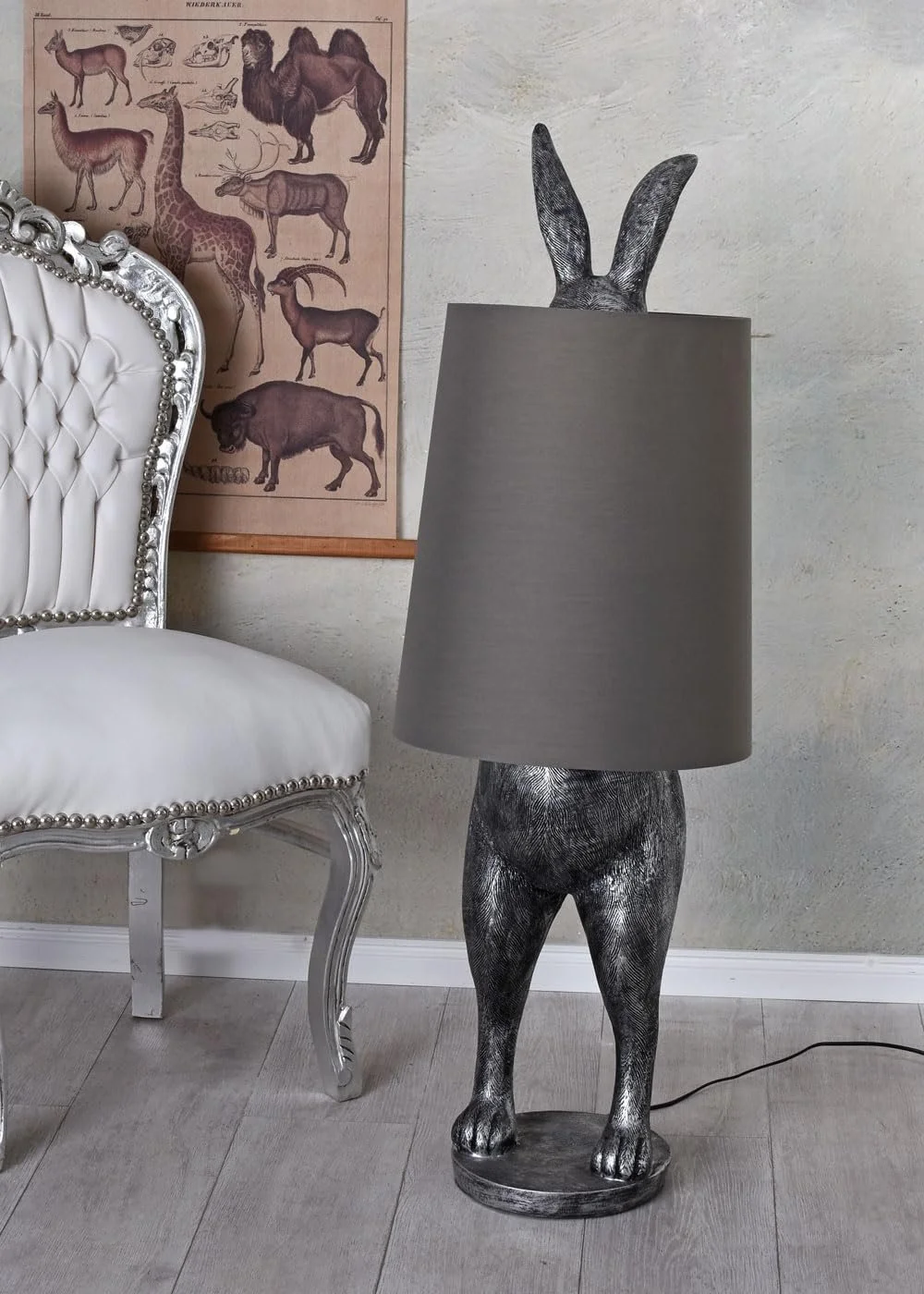 Настільна лампа Palazzo cw274 Rabbit 117 см Сіра/Срібляста, фото №3