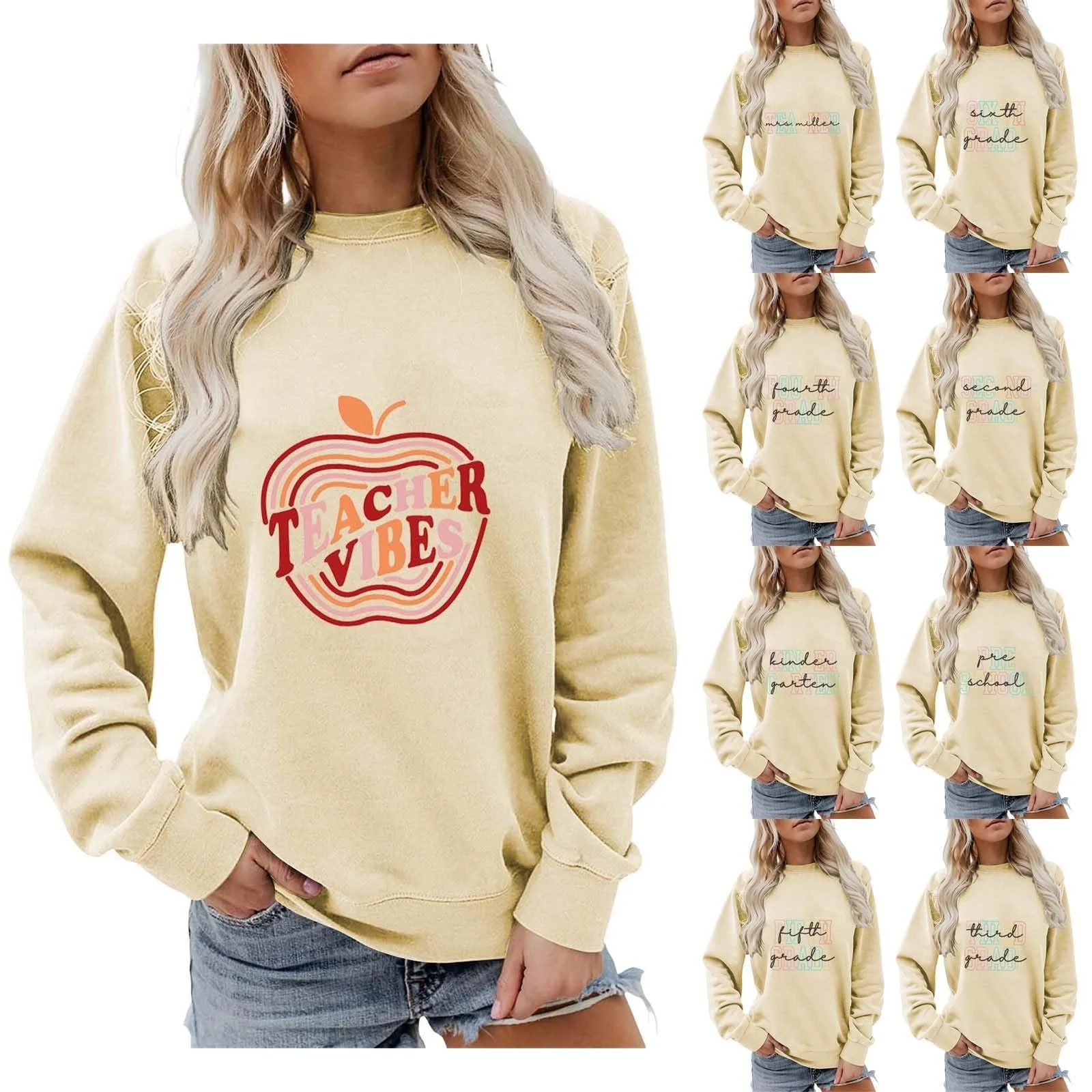 Жіночий Світшот Довгий рукав oversize для вчителя, фото №1