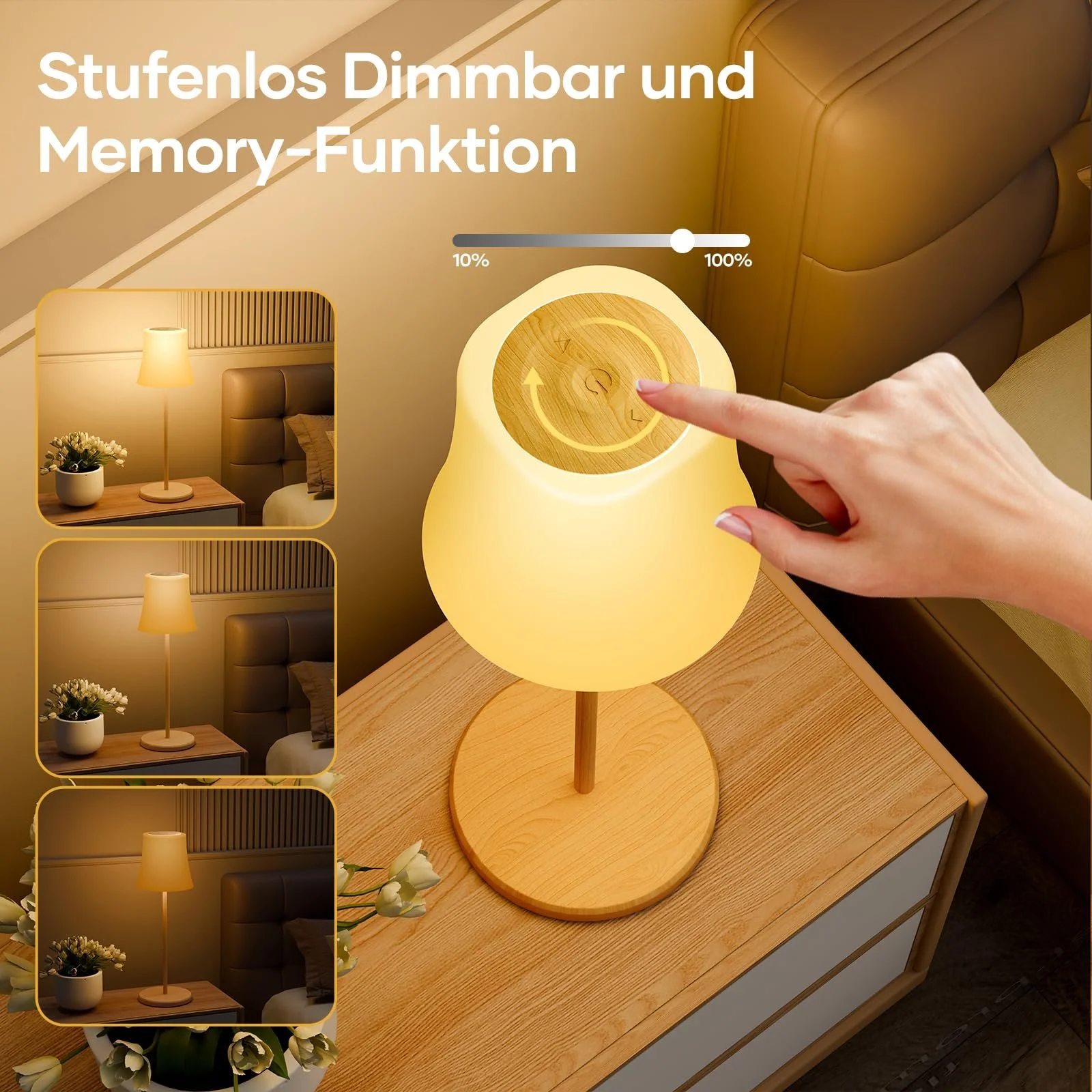 Настільна лампа LED Suright Wireless RGB Dimmable Touch IP54, фото №4