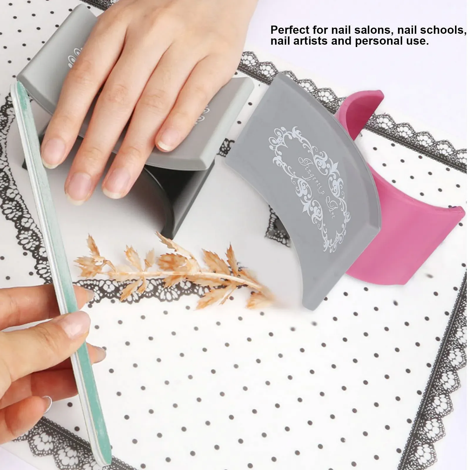 Підставка для рук для манікюру U-подібна Silicone Nail Mat Рожева, фото №2