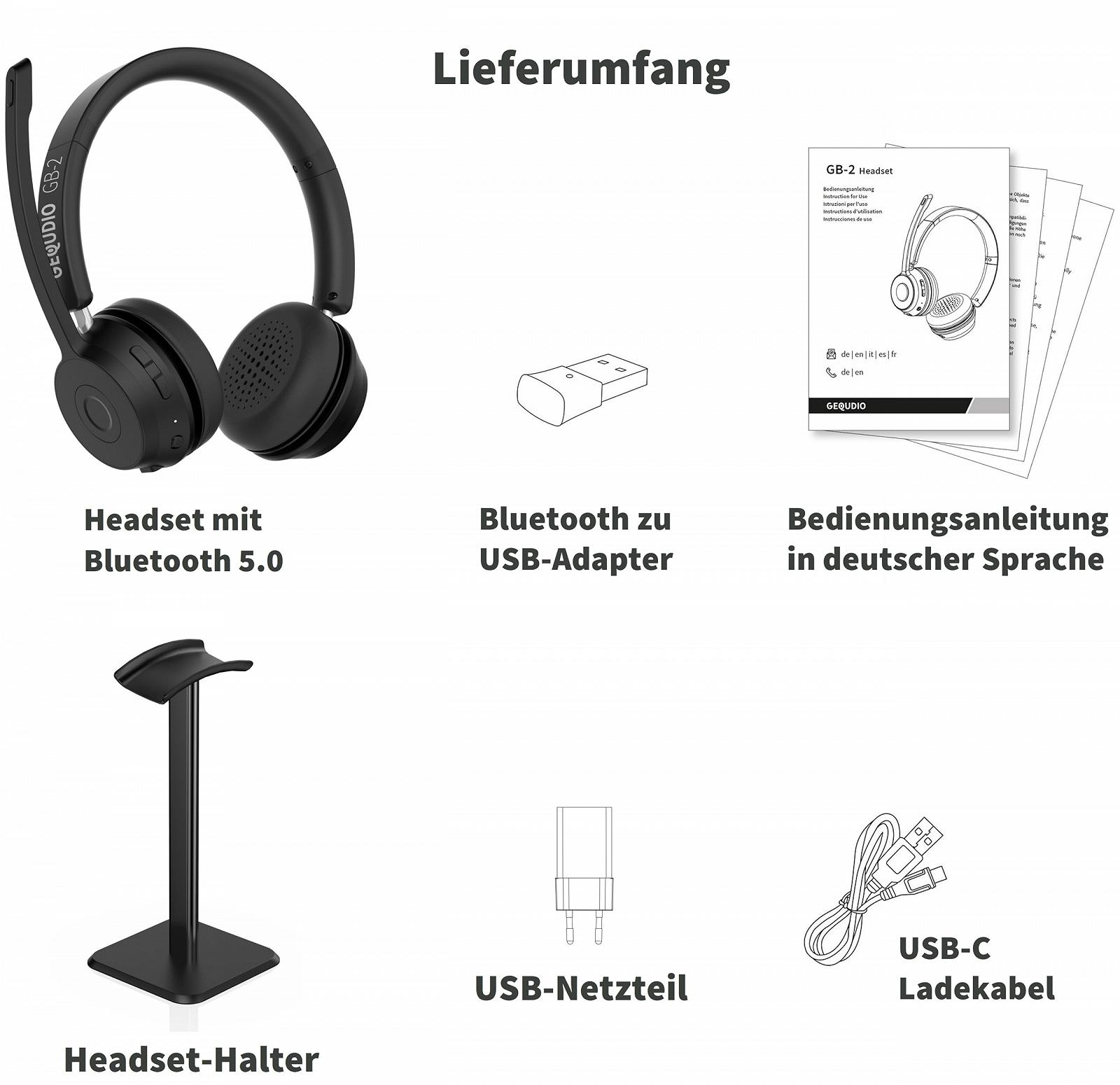 Гарнитура GEQUDIO GB-2 Bluetooth с микрофоном, пассивное шумоподавление, беспроводные наушники, фото №6