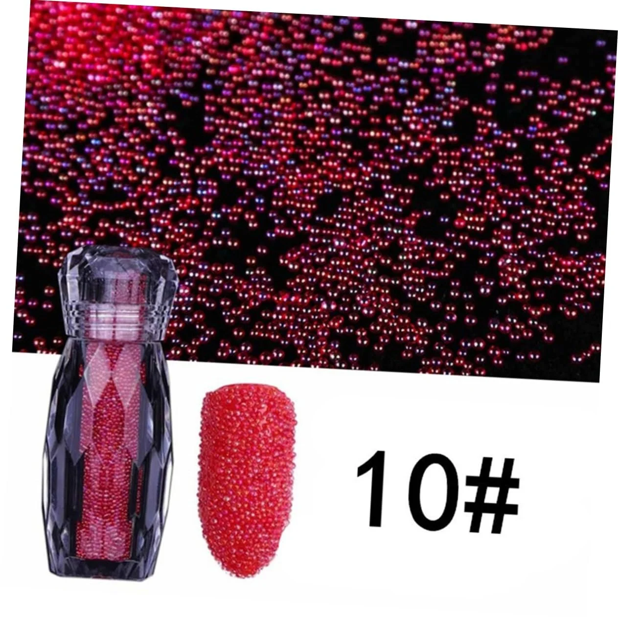 Наклейки для ногтей Жемчуг Стекло Миниатюрное украшение Радужный блеск 3D Разноцветный икорный хрусталь, 10 шт, фото №6
