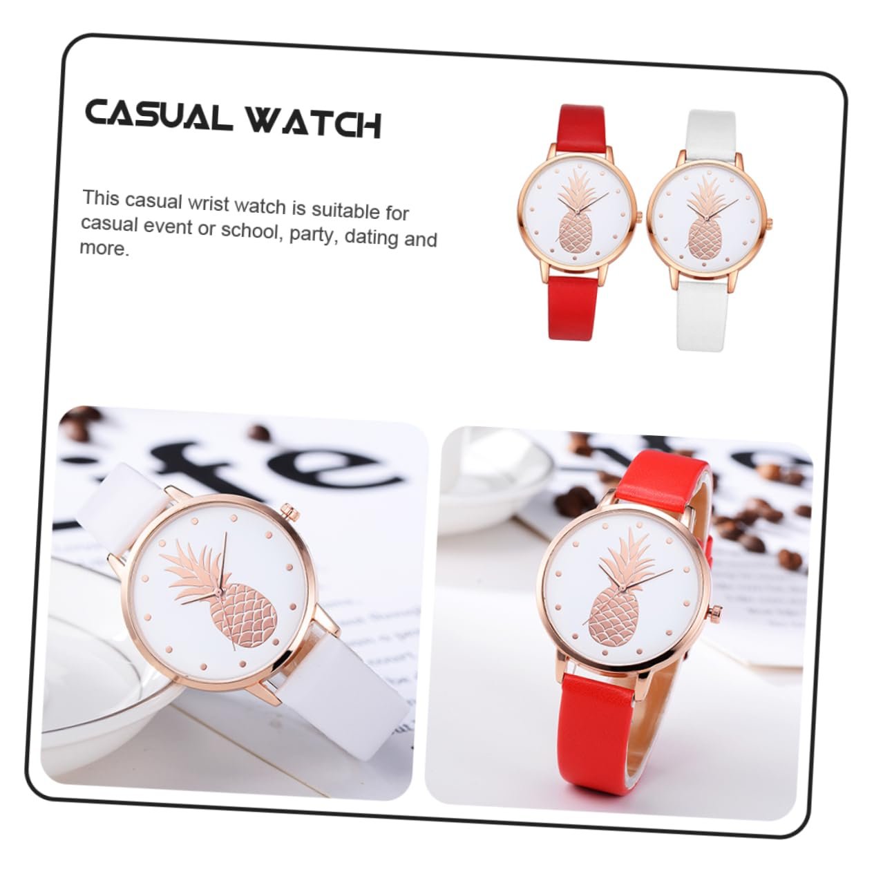 LIFKOME 2 шт. Креативные повседневные студенческие часы, кварцевые часы из PU для школы, встреч, вечеринок, фото №9 LIFKOME 2 шт. Креативные повседневные студенческие часы, кварцевые часы из PU для школы, встреч, вечеринок, фото №9