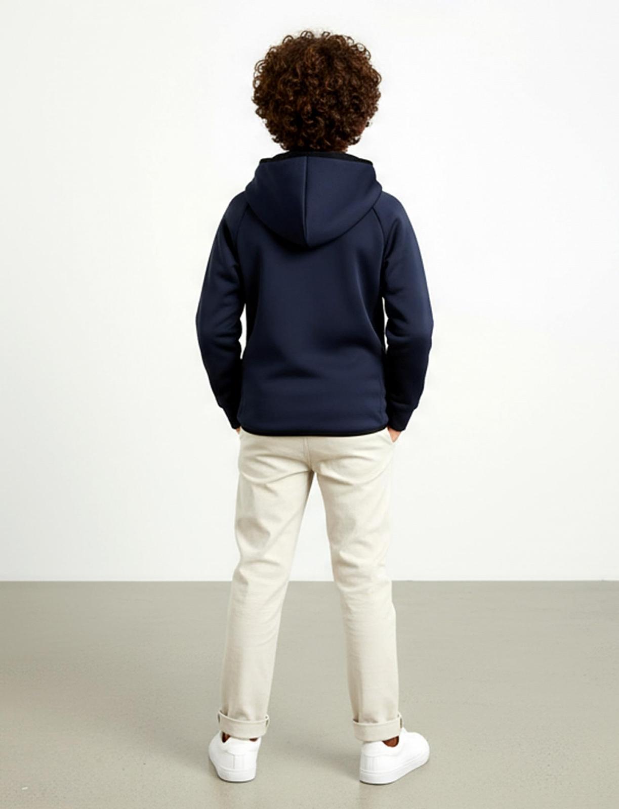 Худи PatPat с капюшоном на молнии для мальчиков, 6-12 лет, легкая осенняя зимняя толстовка, дышащая, мягкая, серая, темно-синяя, черная, фото №4