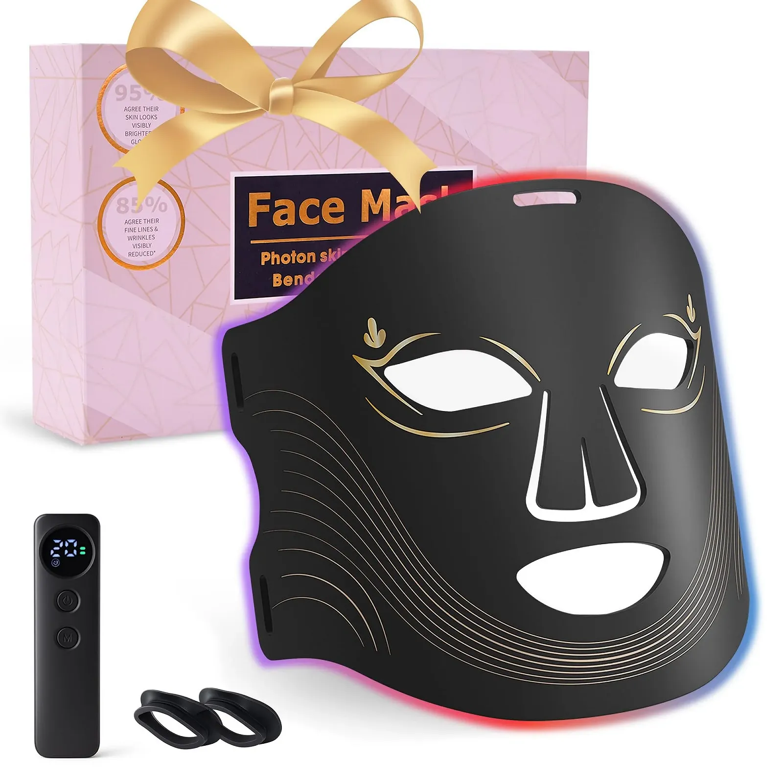 LED Маска Лампа Красного Света – 4-цветная светотерапия с 240 LED, аккумуляторная светотерапия для антивозрастного ухода, фото №1