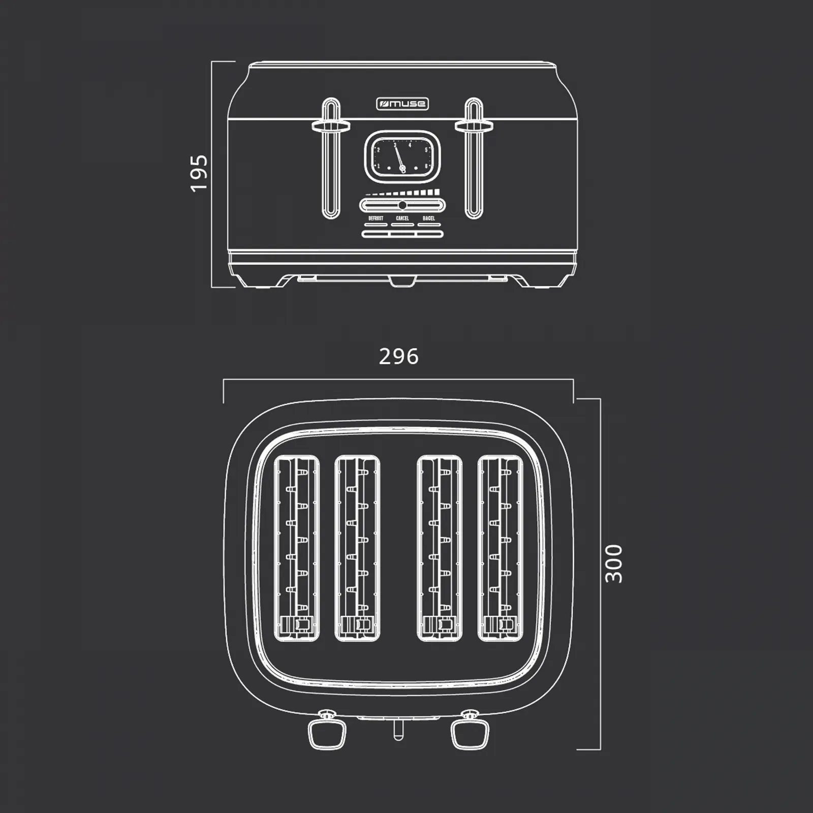 Тостер Muse MS-131 BC, чорний, фото №5 Тостер Muse MS-131 BC, чорний, фото №5