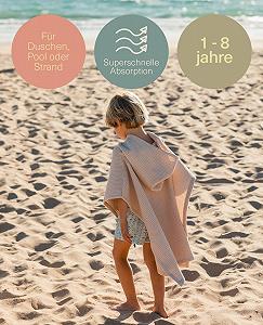 Пончо для ванны Molis&co Zinnia для детей 7-8 лет с капюшоном. Легкий и компактный халат для детей synthetic.ua - Фото 1