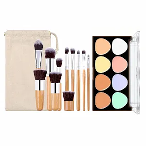 Палетка консилерів Holzsammlung 8 кольорів з 11 косметичними пензлями, контурування та виділення - Фото 1