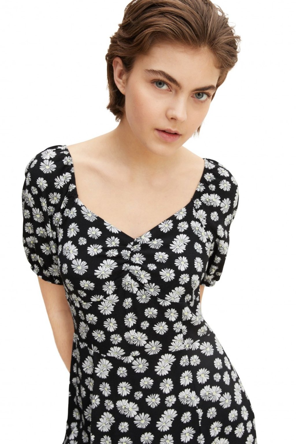 Сукня fitted allover printed dress 1031324-29563 Tom Tailor Чорний S, фото №3