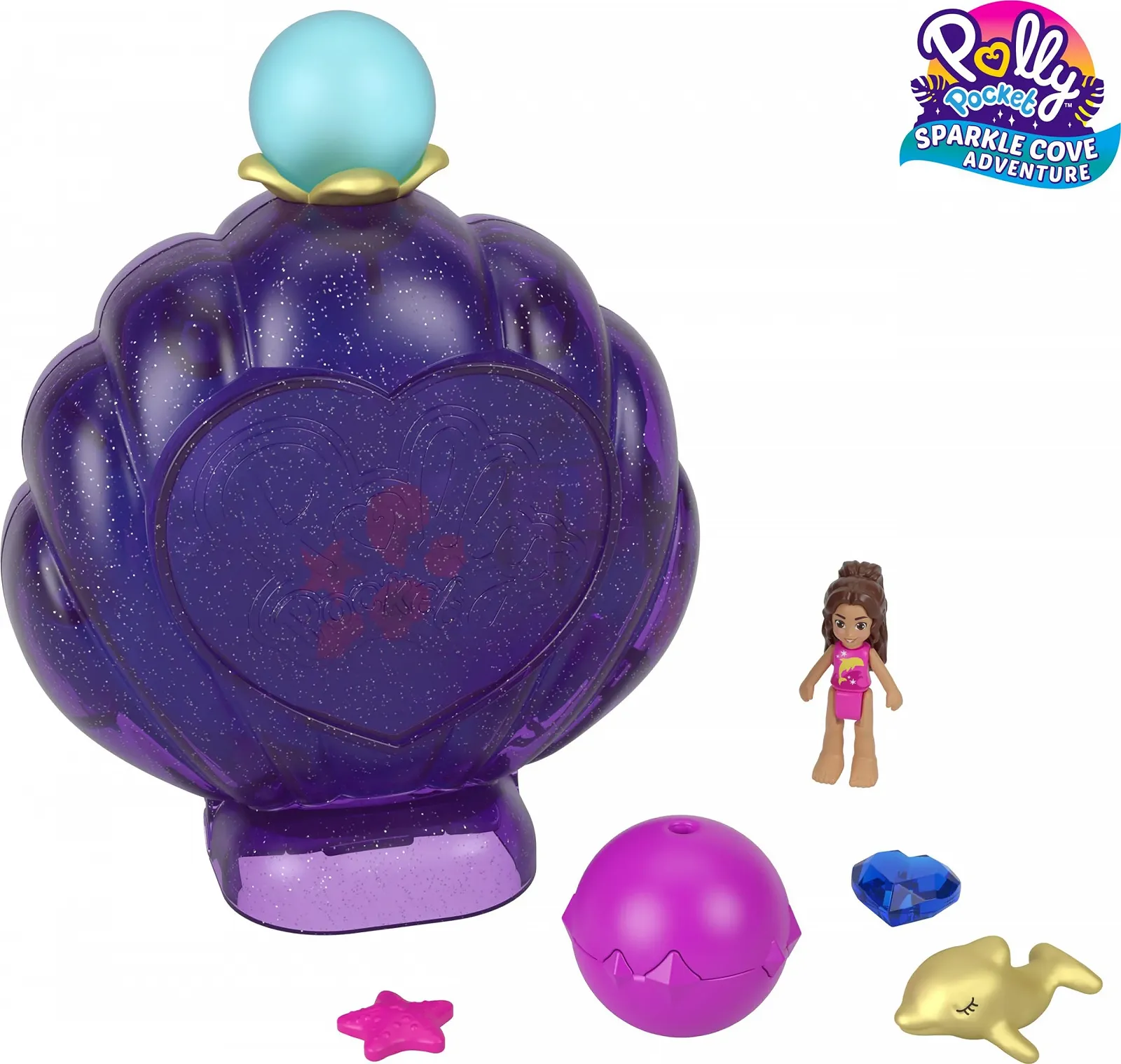 Игрушка Polly Pocket Shell Compact с куклой и морским питомцем, фото №5