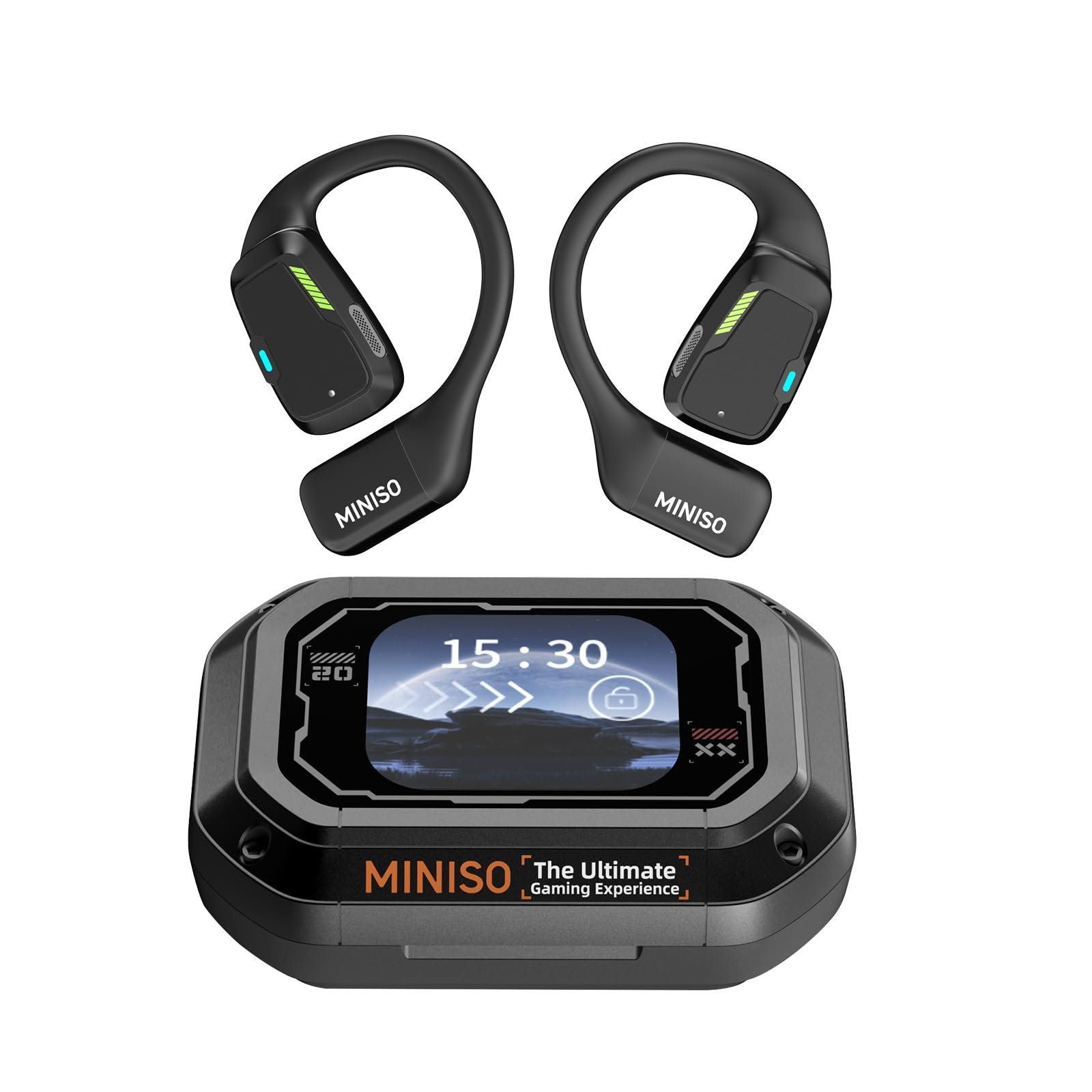 Наушники-переводчик MINISO M98 AI, 3-в-1 с приложением, 134 языка перевода, с сенсорным ЖК-экраном, с открытым ухом для обучения, путешествий, фото №1