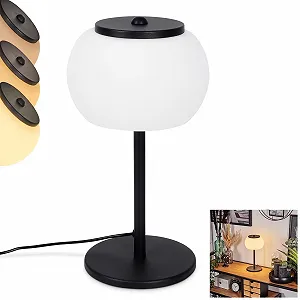 Настільна лампа LED Izenave метал/скло 8 Вт 3000 K 800 лм чорна/біла - Фото 1