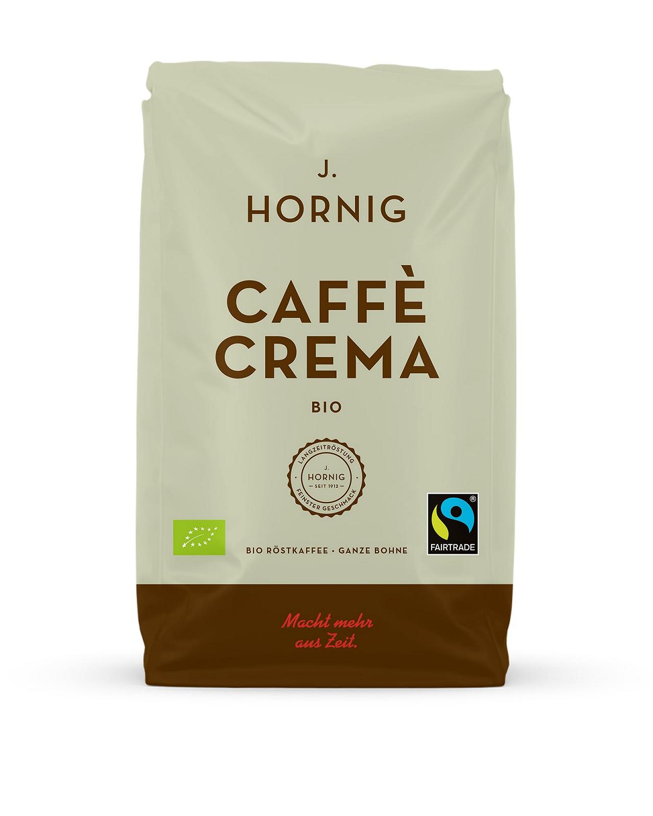 Кава в зернах J. Hornig Espresso Bio & Fairtrade Caffè Crema Bio 1 кг Шоколадний смак, фото №1