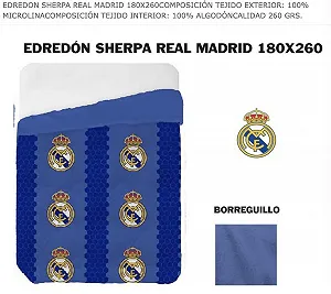 Покривало JYC CREATIVE Microlina Borreguillo R. Madrid R Madrid Official Football Madrid 180 x 260 см - Фото 1