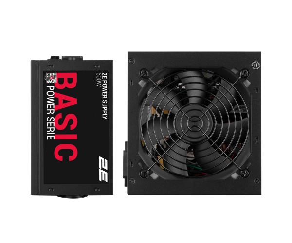 2E Блок живлення Basic Power 600W 80 120мм 1xMB 24pin(20+4), 1xCPU 8pin(4+4), 3xMolex 4xSATA 2xPCIe 8pin(6+2), фото №2
