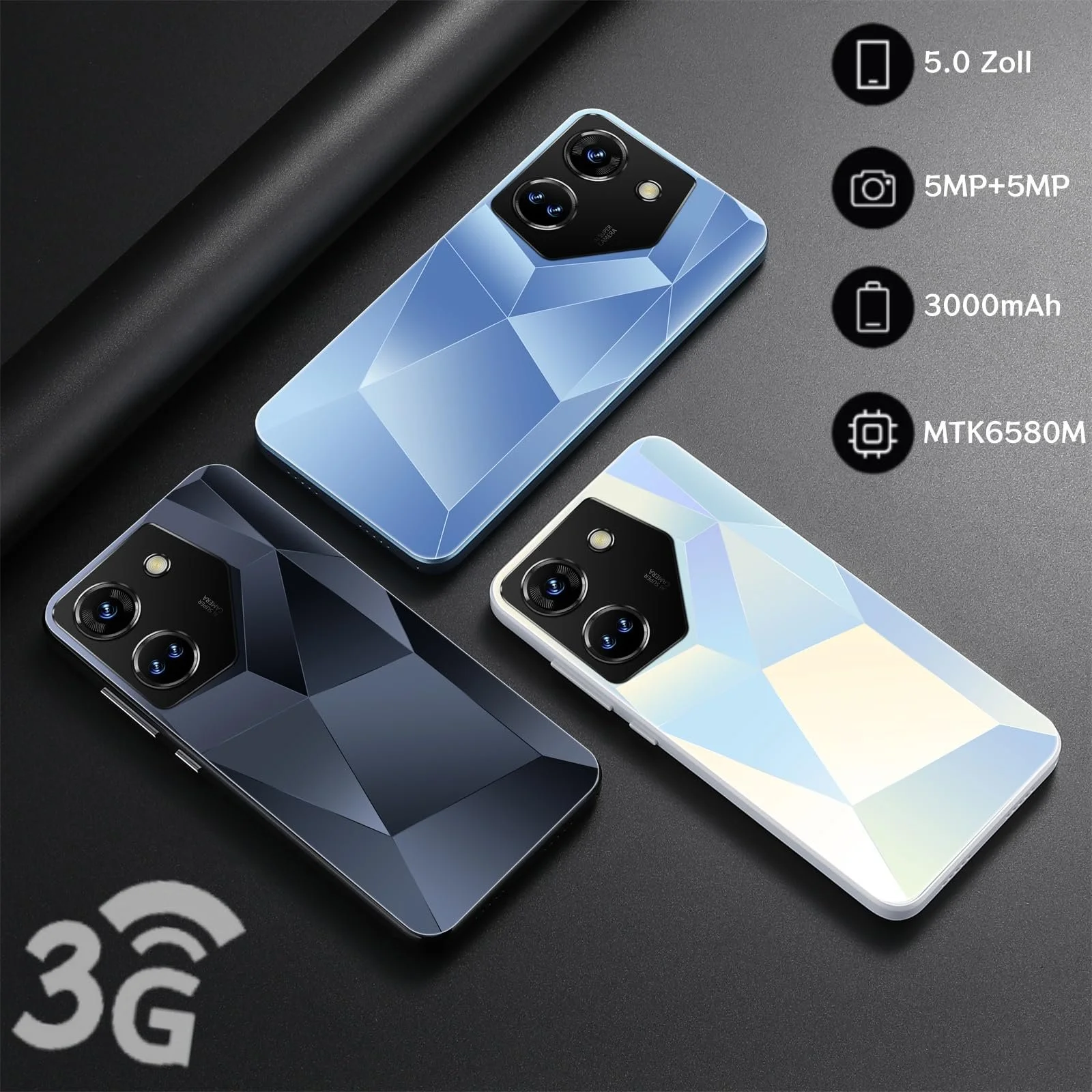 Смартфон C20Pro 5,0" Dual SIM 16GB ROM Face ID Black, фото №2