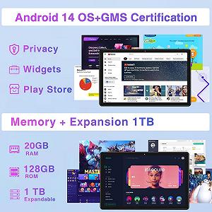 Планшет 10.1" ZIOVO Z138 6+14/128Gb 8 ядер Android 14 6000 mAh Черный synthetic.ua - Фото 1
