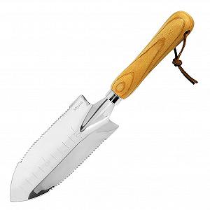 Лопатка ручна садова Мала, з дерев'яною ручкою, з нержавіючої сталі - Фото 1