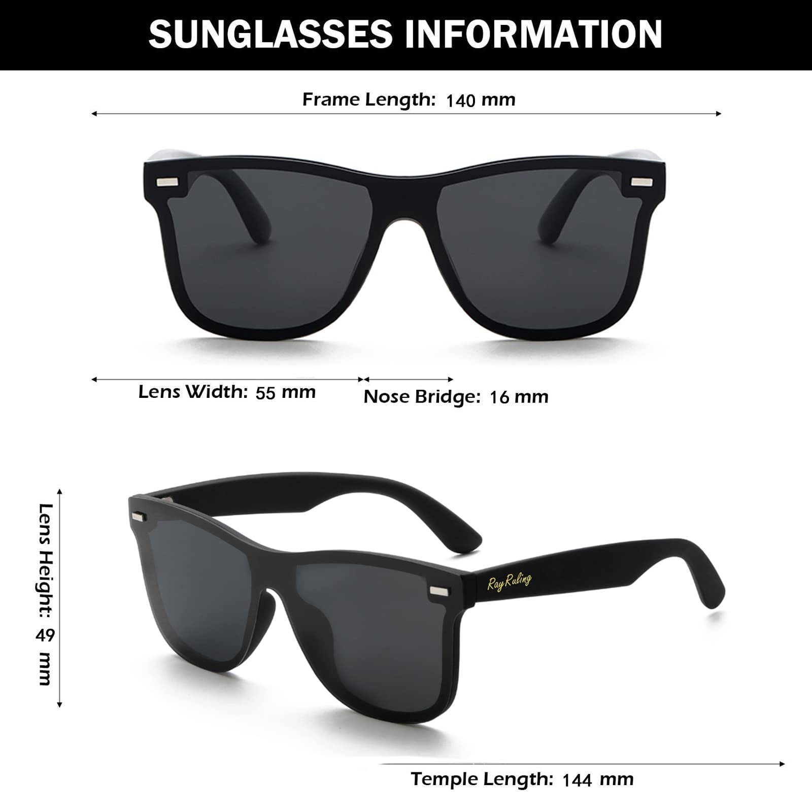 Сонцезахисні окуляри Rayruling Поляризовані Чоловічі Жіночі, фото №4