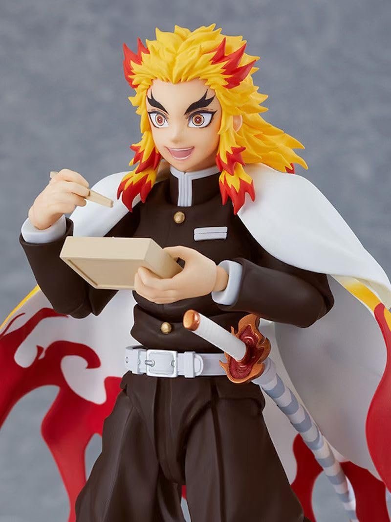 Фигурка Kyoujurou Rengoku, модель аниме персонажа, подвижная, со сменным лицом, столб пламени, 14 см, фото №4