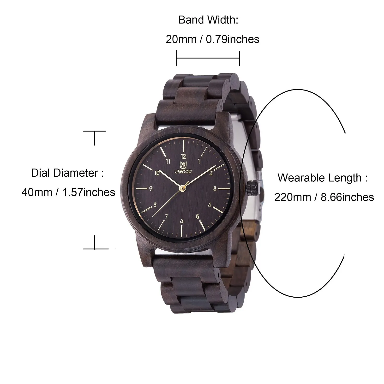 Дерев'яний Годинник MUJUZE Кварцовий Аналоговий з Японським Механізмом з Люмінесцентними Стрілками, фото №6 Дерев'яний Годинник MUJUZE Кварцовий Аналоговий з Японським Механізмом з Люмінесцентними Стрілками, фото №6