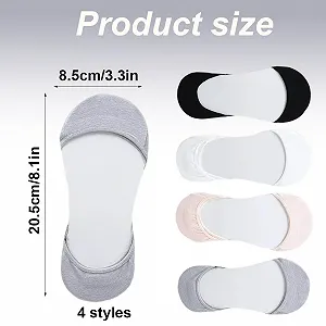 Невидимі шкарпетки для жінок, 4 пари, бавовна, наднизький виріз - Фото 1