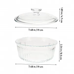 Форма для запікання кругла з кришкою боросилікатне скло synthetic.ua - Фото 1