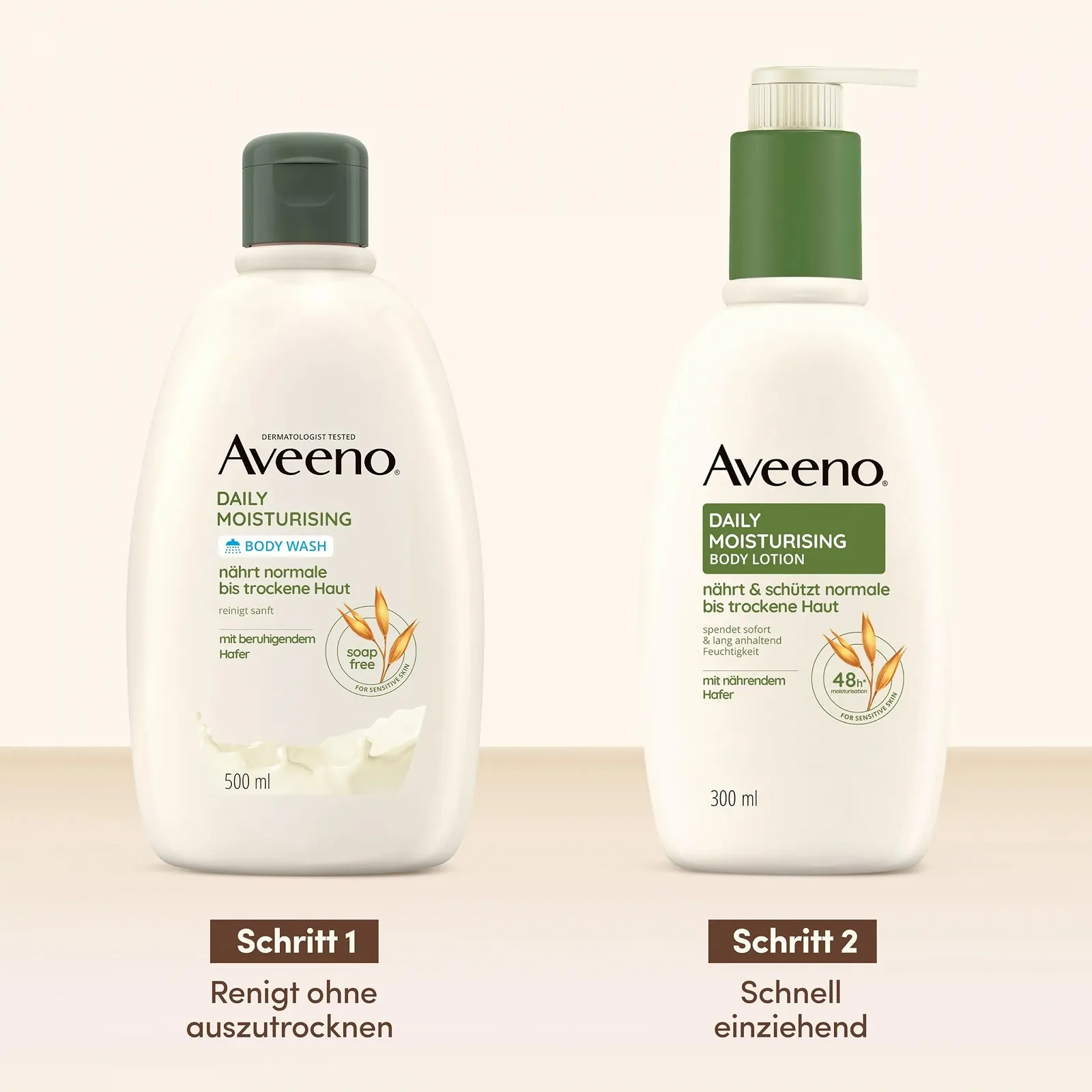 Набор Aveeno Daily Moisturising - Увлажняющий лосьон для тела + Веганский гель для душа без мыла с успокаивающим овсом для нормальной, сухой и чувствительной кожи, фото №2 Набор Aveeno Daily Moisturising - Увлажняющий лосьон для тела + Веганский гель для душа без мыла с успокаивающим овсом для нормальной, сухой и чувствительной кожи, фото №2