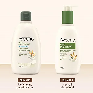 Лосьйон для тіла Aveeno Daily Moisturising + Веганський гель для душу без мила з заспокійливим вівсом для нормальної, сухої та чутливої шкіри synthetic.ua - Фото 1