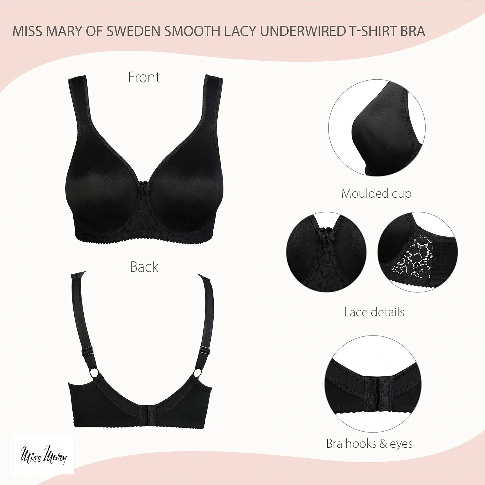 Бюстгальтер для футболок Miss Mary of Sweden Smooth Lacy з формованою чашкою на кісточках, фото №5 Бюстгальтер для футболок Miss Mary of Sweden Smooth Lacy з формованою чашкою на кісточках, фото №5