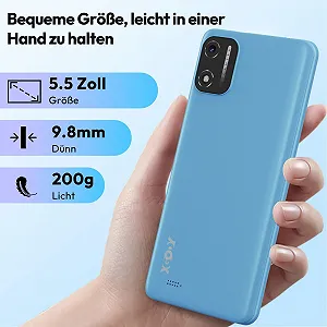 Смартфон XGODY X32 5,5" 2GB + 16GB Octa-Core Android 14 Go 4G Dual SIM 8MP + 5MP 2850 мАч Face ID GPS Синий synthetic.ua - Фото 1