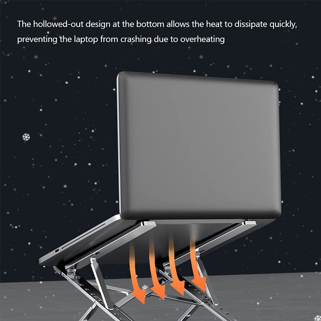 Подставка для ноутбука настольная алюминиевая, регулируемая, охлаждающая, противоскользящая, фото №5