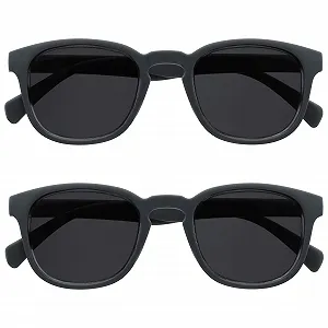 Сонцезахисні окуляри для читання OPULIZE Pop, набір 2 шт., Кругла матова оправа Keck, пружинні петлі, стійкі до подряпин тоновані лінзи, захист UV400, SS2-7 - Фото 1