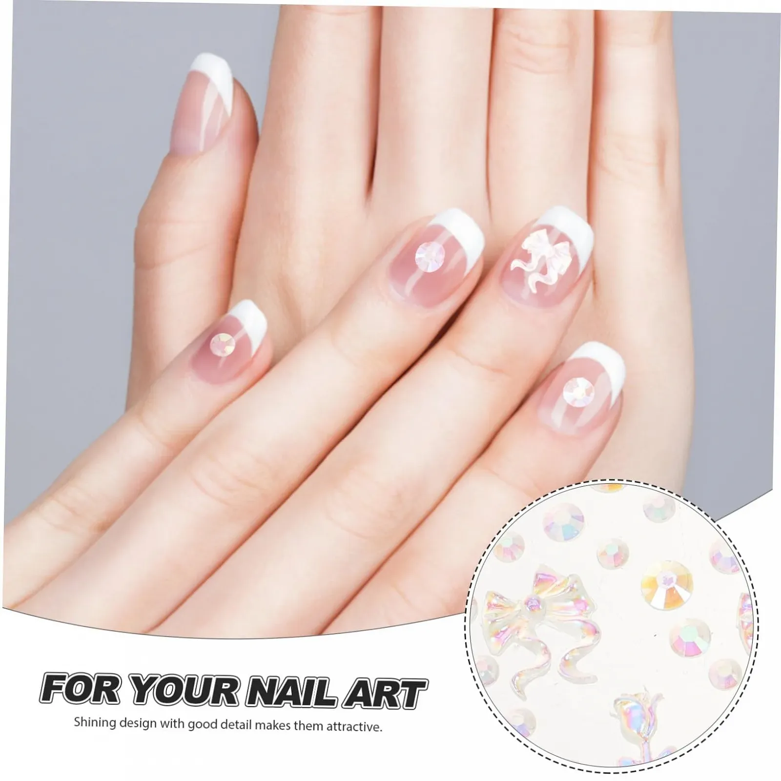 Стрази для нігтів, з перлинами та блискітками, фото №7