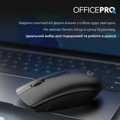 Мышка OfficePro M175B Silent Click Wireless Black (M175B), фото №12